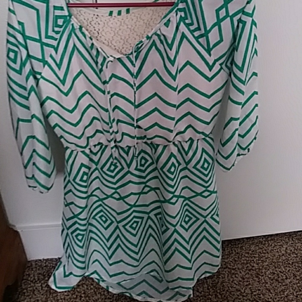 Teal and white dress